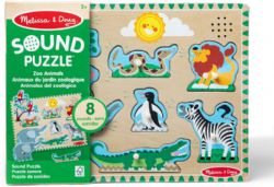 JC25 MELISSA AND DOUG - CASSE-TÊTE 8 PIÈCES ANIMAUX DU ZOO EN BOIS SONORE
